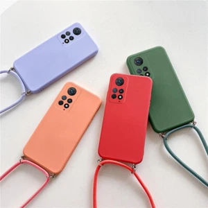 For Xiaomi Redmi Note 12 11 10 Mi 11T 12T PocoM4 Pro Silicone Lanyard Case Cover - Picture 1 of 21