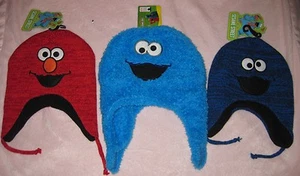 Sesamstraße Elmo & Krümelmonster Kleinkind Lappländer Mützen Fleece Einheitsgröße - Bild 1 von 5
