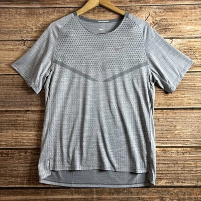 Nike Shirt Mens Medium Dri-FIT ADV Run Division Tech Knit Running Shirt Grey - Image 1 of 4