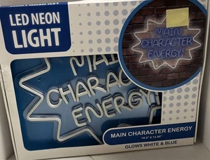 LED Neon "Main Character Entergy" Neon Light, Sign, Wall Art 18.9" X 14.96" New - Picture 1 of 2
