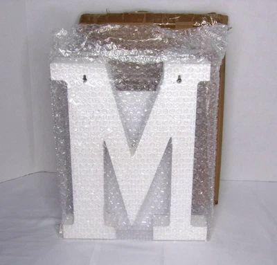 Rustic White Wooden Letter ‘M’ Wall Decor Initial Home Accent Hobby LobbyWP66QG - Image 1 of 4