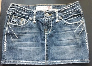 Y2K Laguna Beach Jean Co Denim Embroidered Short Mini Skirt Women’s 25 - Imagen 1 de 8