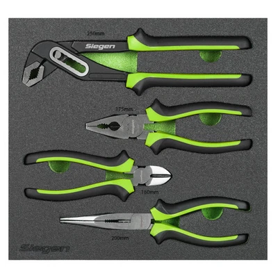 Sealey Siegen Plier 4 Piece Set Comfort Grip Pliers Water Pump Combination FD25 - Image 1 of 4