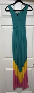 Diane Von Furstenberg Green Pink Yellow Black Knit Maxi Dress Women’s S - Picture 1 of 7