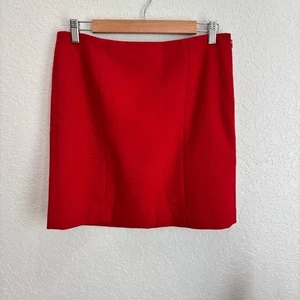 Falda corta Ann Taylor roja mezcla de lana talla 8 nueva con etiquetas $98 - Imagen 1 de 3