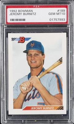 1992 BOWMAN #189 JEROMY BURNITZ PSA 10 - Image 1 of 2