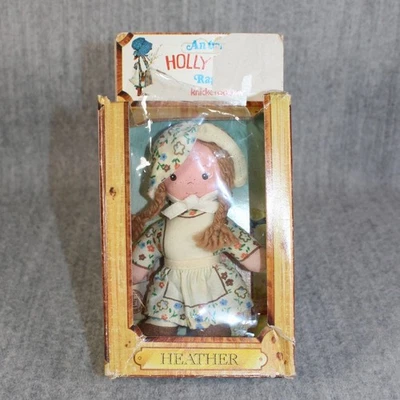 HOLLY HOBBIE KnickerBocker Toys Heather Rag Doll Mini Vintage 1976 Box Original - Bild 1 von 4