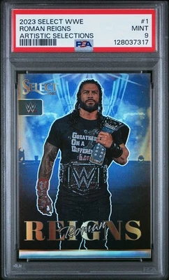 Selecciones artísticas Select WWE Roman Reigns #1 2023 SSP PSA 9 Foto 1 de 2