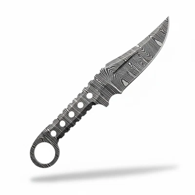 Hand Forged Damascus Steel Bowie Knife Blank 10" Full Tang Blade Making Supply - Image 1 of 4