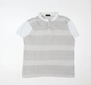 McKenzie Men's Grey Striped Polo Shirt, Size L - Picture 1 of 12