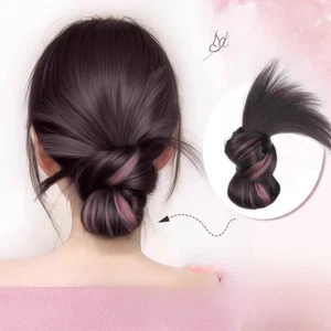 Synthetic Hair Bun Claw Clip with Highlights Hairpiece Hair Accessories - Picture 1 of 14