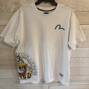 Evisu Before Anyone T Shirt Mens 2XL XXL White Short Sleeve Tee Fast Shipping - Photo 1/8