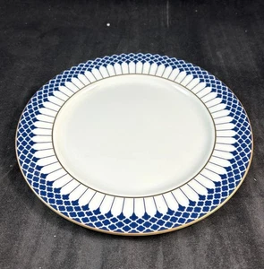Gorham China Marbury Cobalt Dinner Plate Cobalt Blue Border Decor on Cream - Picture 1 of 6