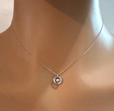 Natural Diamond Necklace: Solid 18k White Gold Brilliant Choker Necklace - Image 1 of 4