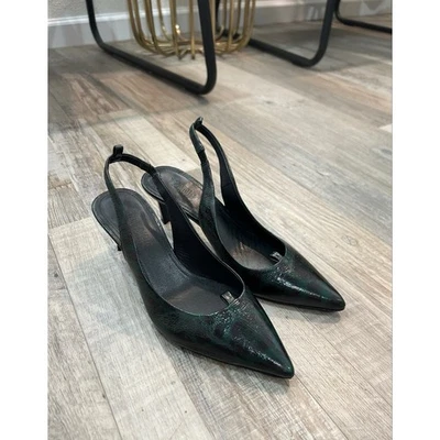 Zadig & Voltaire First Night Court Pumps Shiny Glass Leopard Green Size 36 - Image 1 of 4