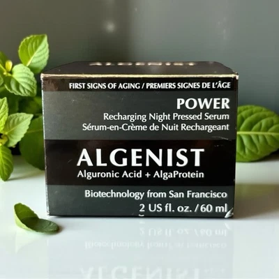 Algenist Power Recharging Night Pressed Serum 2oz Alguronic Acid AlgaProtein NEW - Image 1 of 4