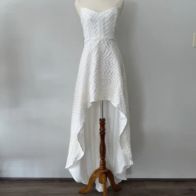 Vestido de Novia Sau Lee Talla US4 Blanco 3d Flores Alto Bajo Asimétrico Recepción Nupcial Foto 1 de 4