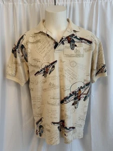 Nautica Men's Large First Flight Pullover Polo Short Sleeve Hawaiian Shirt - Picture 1 of 3