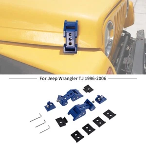 Fit Jeep Wrangler TJ 97-06 Hood Latches Catch Lock Clamp Buckle Accessories Blue - Picture 1 of 12