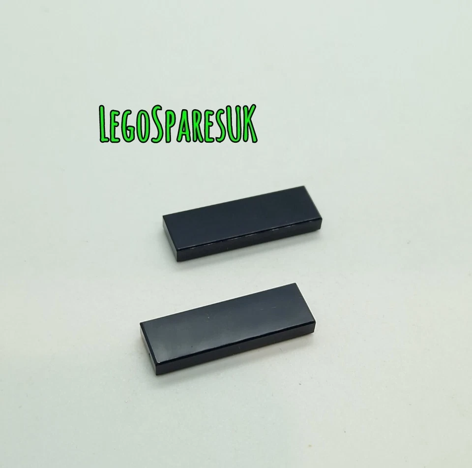 LEGO Part 4558170 / 63864 Tile 1 x 3, Black. Quantity x 2
