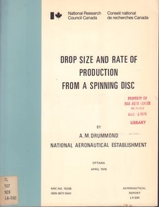 Drop Size and Rate of Production LR-590 April 1976 FAA Library 090617FAA3 - Picture 1 of 1