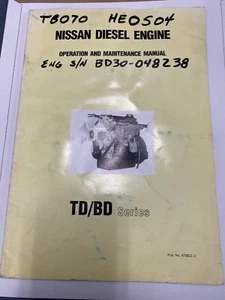 Nissan Diesel Engine Operations And Maintenance Manual TB/BD Series - Picture 1 of 2