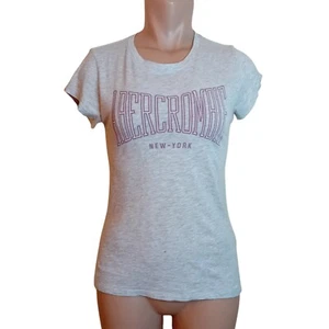 Y2K Women's Teens Light Abercrombie & Fitch Varsity Casual Logo Tshirt XS READ - Picture 1 of 15