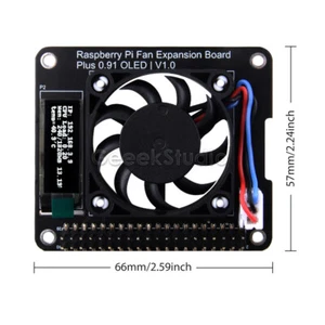 Raspberry Pi Fan Expansion Board Plus 0.91 OLED V1.0 Compatible for Raspberry Pi - Picture 1 of 3