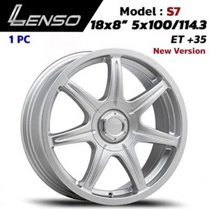 S7 Lenso Wheel Rim 18x8" PCD 5x100/5x114.3 ET+35 Color Silver New Version 1 PC - Picture 1 of 6