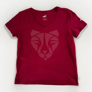 PUMA Women’s Small Cat Print Tee Persian Red Soft Cotton - Picture 1 of 3