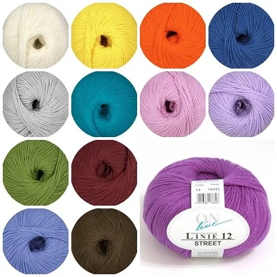 ONline Sockenwolle 4-fach Merino Extrafein Street Linie 12 uni 50g - Bild 1 von 1