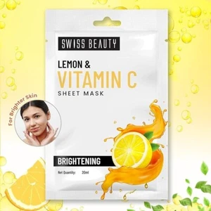 6x Lemon & Vitamin C Brightening Serum infused Sheet mask Brightens dull Skin 20 - Picture 1 of 9
