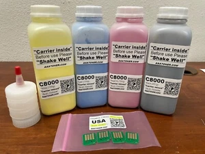 (257g/155g) 4 Standard Toner Refill for Xerox VersaLink C8000 + 4 Chip (USA) - Picture 1 of 15