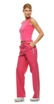 Pantalones Médicos DICKIES Mujer Grande 3 Bolsillos Pierna Recta Rayas Acento Rosa Nuevos con Etiquetas Foto 1 de 3