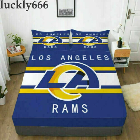 Los Angeles Rams Fitted Sheet Mattress Cover Bed Sheets & Pillowcase Sets 3PCS Cover