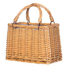  Wicker Basket with Handle Household Storage Container Rattan Flower