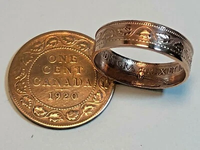 Canada Large Penny Coin Ring – Handmade Canadian Jewelry – Vintage Copper Gift - Image 1 of 4