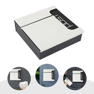 Outdoor Lockable Letters Mailbox Stainless Steel Mail Letter Post Box Wall Mount - Picture 1 of 12