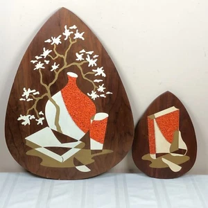 MCM 1960’s Grava Palomitas Pared Bel Art Estilo Vino Jarra Libro Pera Lote 2 - Imagen 1 de 8