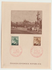 CZECHOSLOVAKIA,  1945, NATIONAL HOLIDAY, 28/10, A SS WITH AN EVENT CANCELLATION - Picture 1 of 2