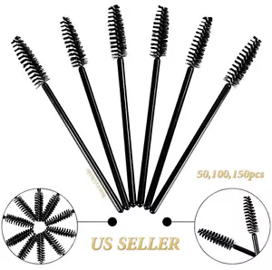 50 100 150x Einweg Wimpernverlängerung Bürsten schwarz Mascara Stäbe Applikator - Bild 1 von 5