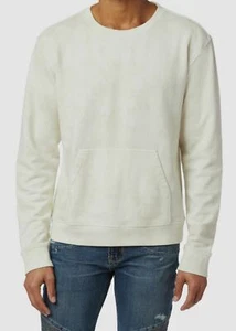 $175 Hudson Jeans Men Ivory Tie Dye Crew Neck Pocket Long Sleeve Sweatshirt Sz L - Picture 1 of 6