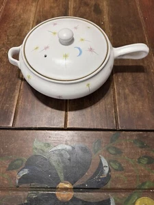 Vintage Denby Retired Dream Pattern Atomic Starburst Kasserolle mit Deckel signiert Eng - Bild 1 von 6
