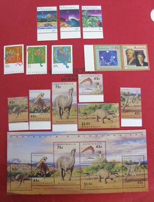 MNH Vintage Mixed Lot Stamps Sheet Single Australia Dinosaur Christmas Island - Image 1 of 4