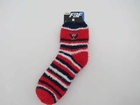 FBF NHL Washington Capitals Muchas Rayas Fuzzy Socks - One Size Fits Most Cover