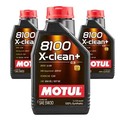 MOTUL 3 L D'Huile Moteur SAE 5W30 8100 X-CLEAN+ ACEA C3 - (BMW LL-04/MB 229.51) - Photo 1/3