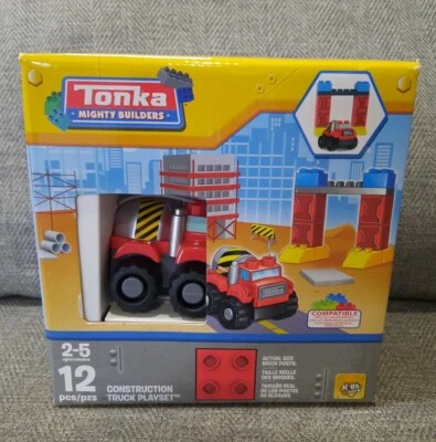 TONKA Mighty Builders Construction Truck Playset Take Apart Building Bricks New - Image 1 of 4