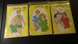 Sewing Pattern Lot 3 Vtg SEW EASY 106 102 118 Football Rugby Sports Knit Shirts - Picture 1 of 11