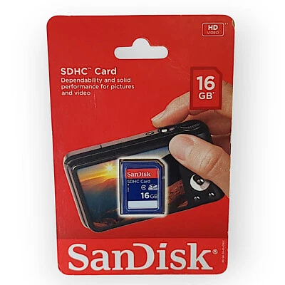 Sandisk 16GB SDHC Class 4 Memory Card ~ Water - Temp - Shock - X-Ray Proof - Image 1 of 2