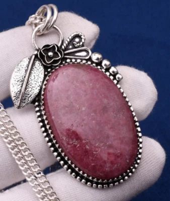 Ruby Pendant Gemstone 925 Sterling Silver Handmade Jewelry Pendant 1.87" - Image 1 of 4